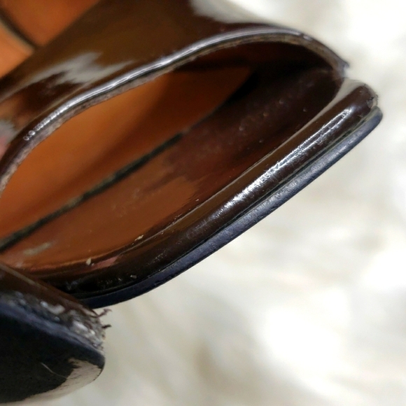 Nine West Brown Heels Size 8 peep toe patent "Alibi" - Picture 8 of 10